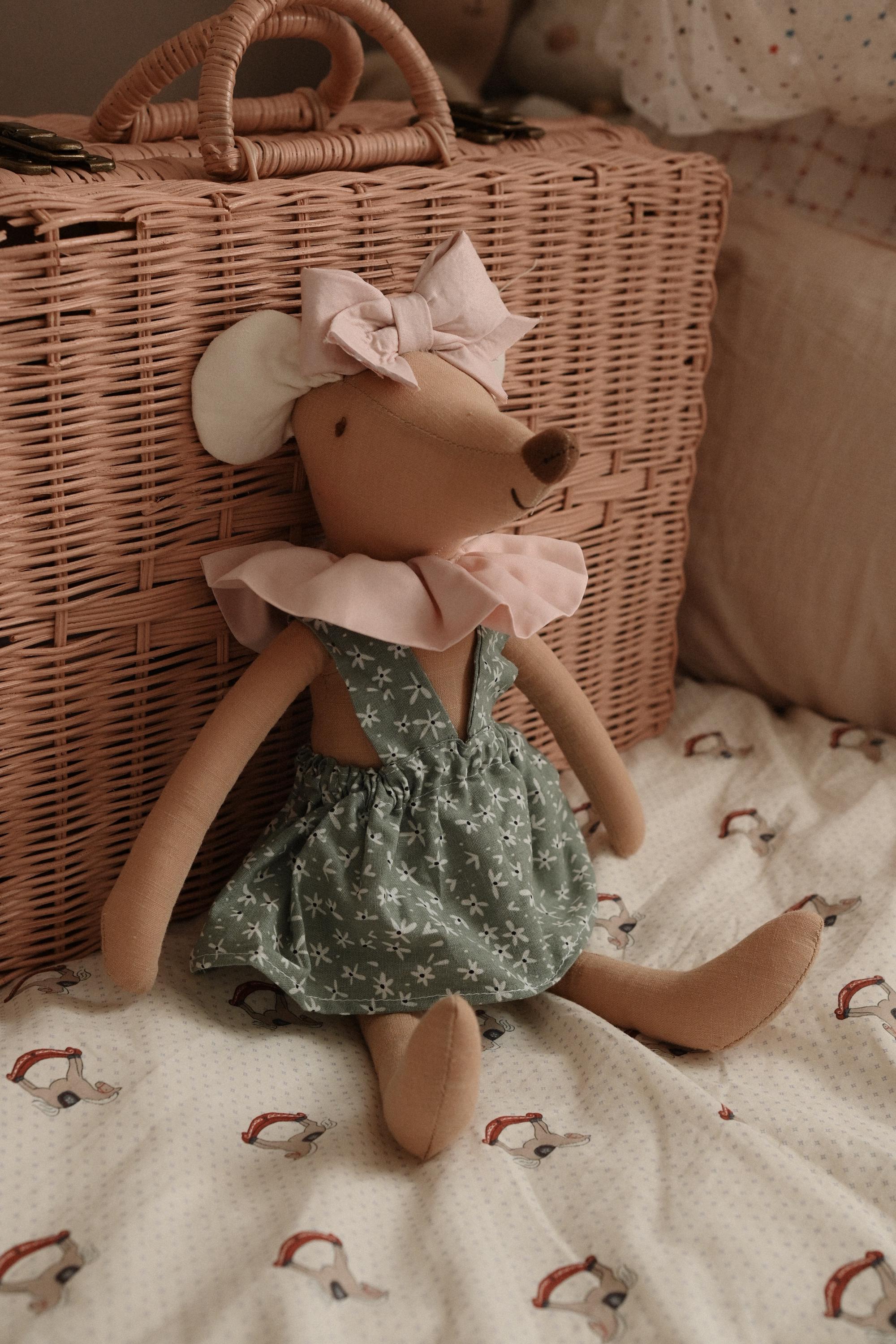 Ballerina Mouse Doll, Cotton Plush Mouse With Bow, Ballet Inspired Soft ...