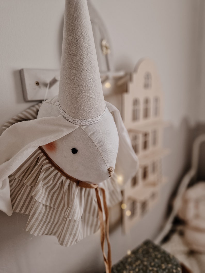 Circus Bunny Head Decoration, Hanging Rabbit Trophy, Bunny Stuffed ...