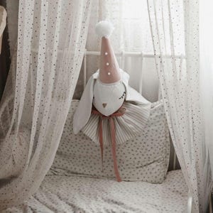 Circus rabbit Head decoration, Hanging animal Trophy, Bunny animal decoration, Rabbit soft toy, Wall rabbit Art, nursery decor, Baby gift