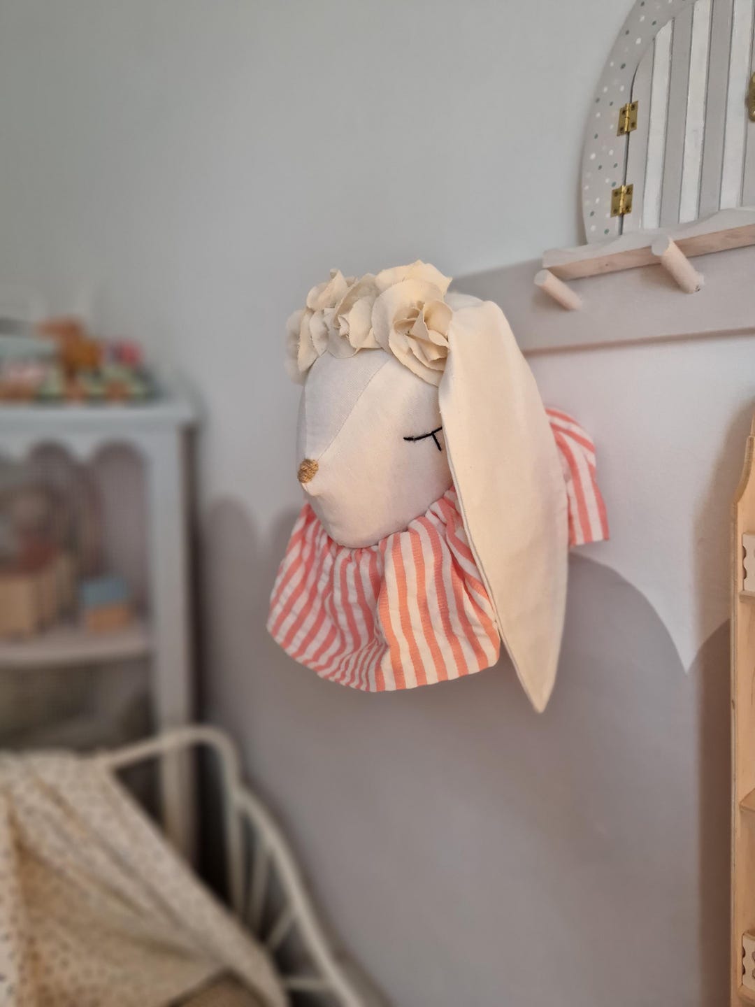 Bunny Head Decor, Nursery Rabbit Head, Stuffed Animal Wall Mount - Etsy