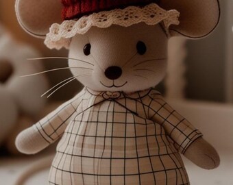 Retro Circus Mouse Print: Whimsical Nursery Art (Digital Download)