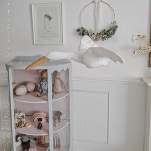 Hanging Flying Swan, White Stuffed Bird Pillow, Baby Animal Mobile, Nursery Plush Decoration, Nursery Hanging Decoration, 1st birthday gift