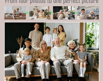 Custom Photo Merge, Add Person to Picture, Memorial Gift (Digital Art Keepsake)