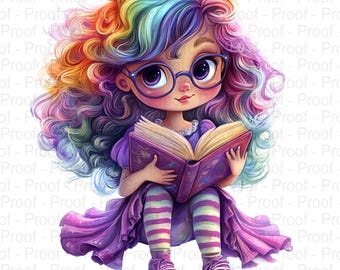 14 schrullig Mädchen Clip Art Bundle, PNG Dateien, wunderliche digitale ClipArt, Fantasy Journal, Kinderzimmer Dekor, Kinderzimmer, Sofort Download