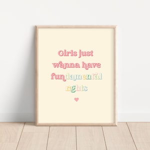 Impression murale rétro, Les filles veulent juste avoir des droits fondamentaux, Impression en téléchargement numérique, Esthétique de l’affiche rétro, Les filles veulent juste s’amuser