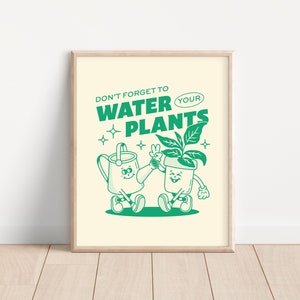 Retro Pflanze Zitat Wandbild, trendiges Poster, digitaler Download Druck, große druckbare Kunst, Smaragdgrün, Retro Charakter Wandkunst