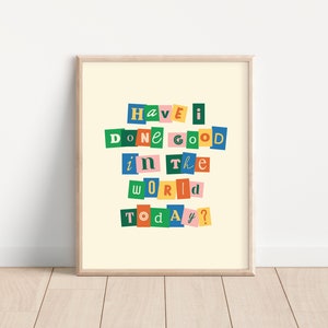 Retro Zitat Wand Druck, Ausschnitt Buchstaben, digitaler Download Druck, große druckbare Kunst, positive Affirmationen Druck, niedliche Retro Klassenzimmer Dekor