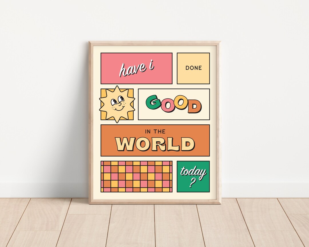 Retro Quote Wall Print, Trendy 70's Poster, Digital Download Print ...
