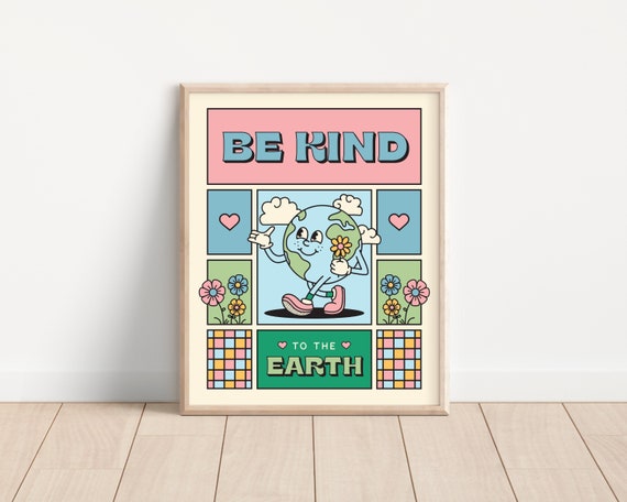 Retro Quote Wall Print, Trendy 70's Poster, Digital Download Print, Printable Wall Art, Positive Affirmation Print, Retro Classroom Decor