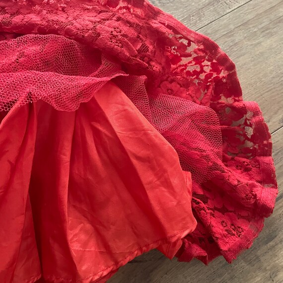 50s MCM Red Lace Vintage Dress - image 8