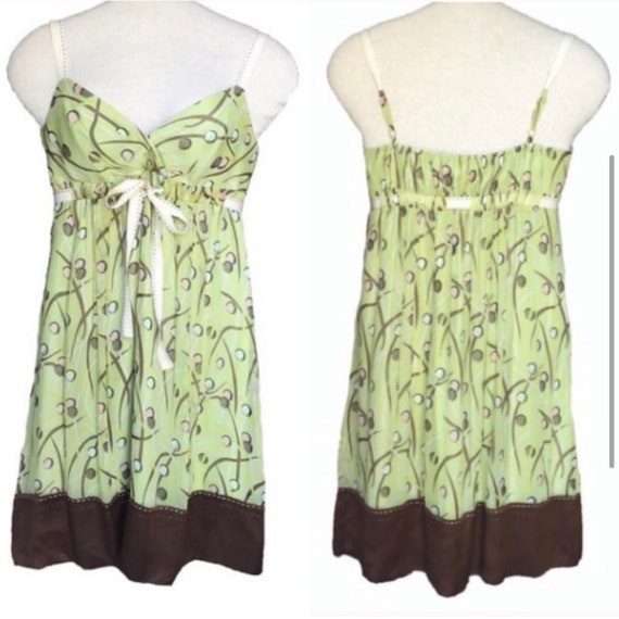 90s BCBG Green Chiffon Dress - image 4