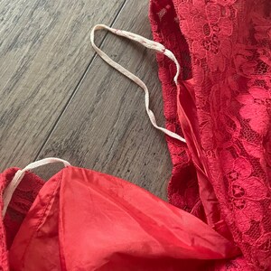 50s MCM Red Lace Vintage Dress image 9