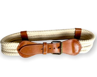 70s Boho Rope and Leather Belt