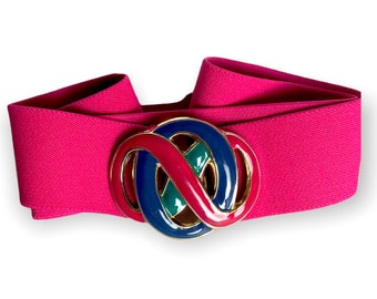 80s Day Lor Bright Pink Stretch Belt