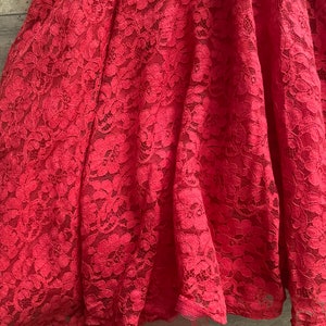 50s MCM Red Lace Vintage Dress image 7