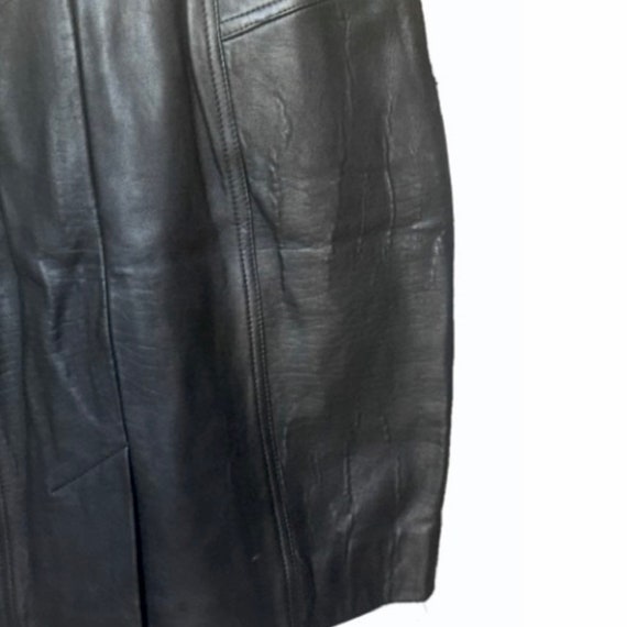 Vintage 80s Dana Buchman Leather Skirt - image 4