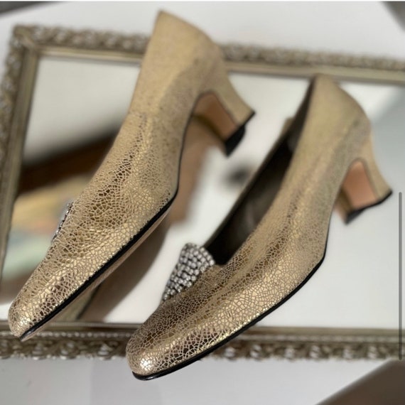 80s Ros Hommerson Gold Metallic Pumps - image 2
