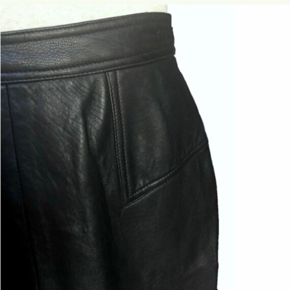 Vintage 80s Dana Buchman Leather Skirt - image 2