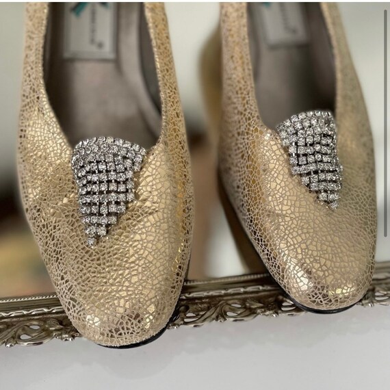 80s Ros Hommerson Gold Metallic Pumps - image 3