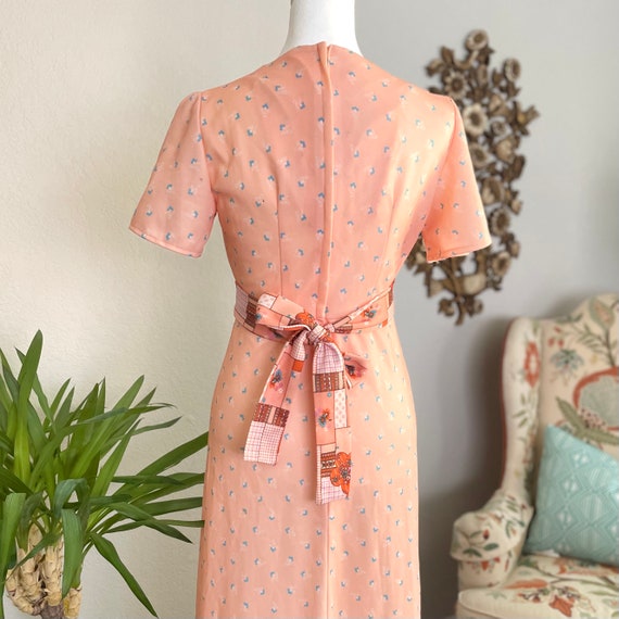 Vintage Cottagecore Sears Pastel Patchwork Maxi D… - image 6