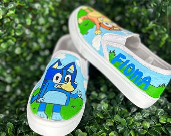 Bluey Shoes, Bluey and Bingo, Kids Shoes, Kids Birthday Shoes,