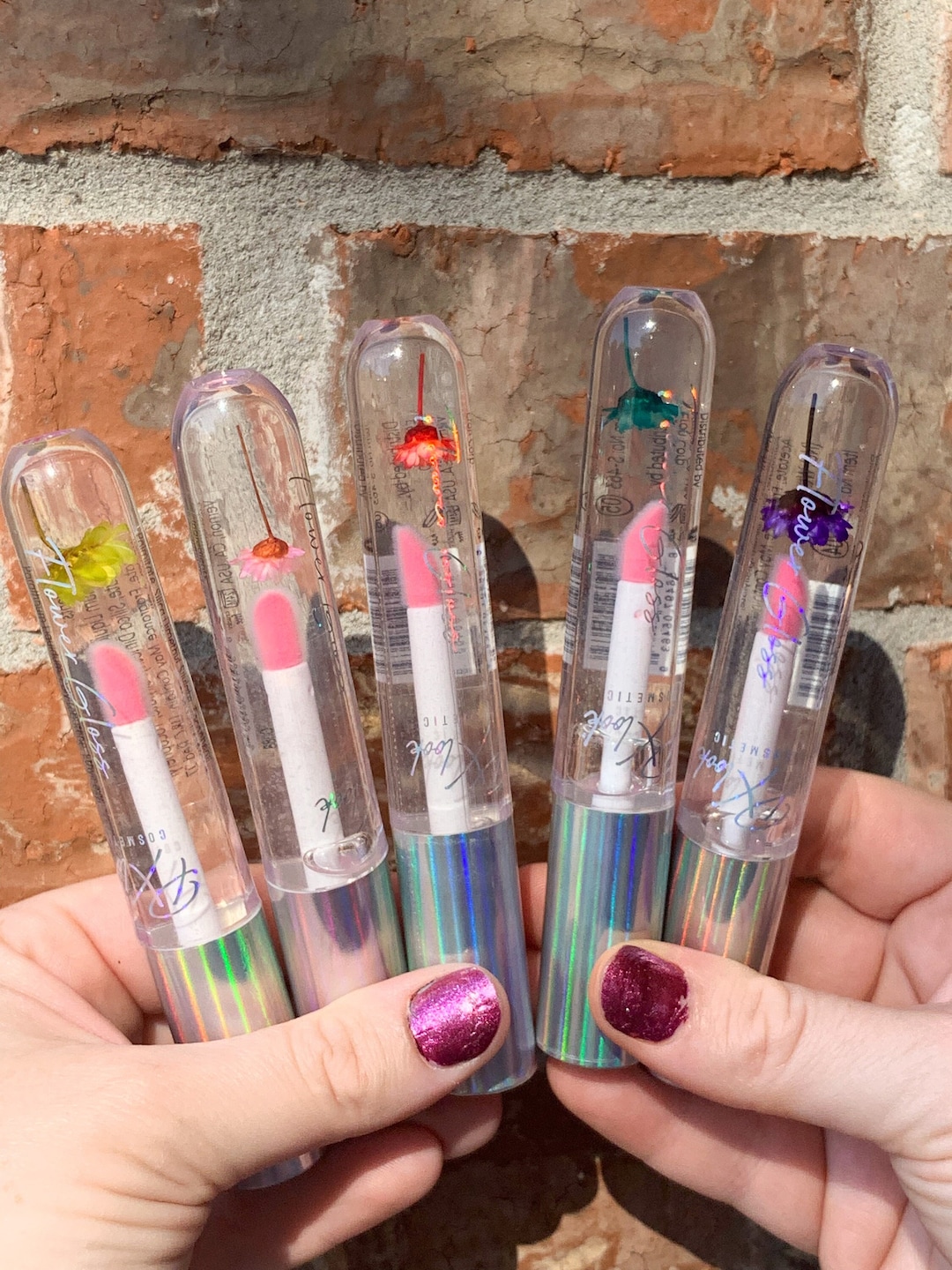 Clear Lip Gloss, Flower Lip Gloss, Cute Flower Lip Gloss, Moisturizing