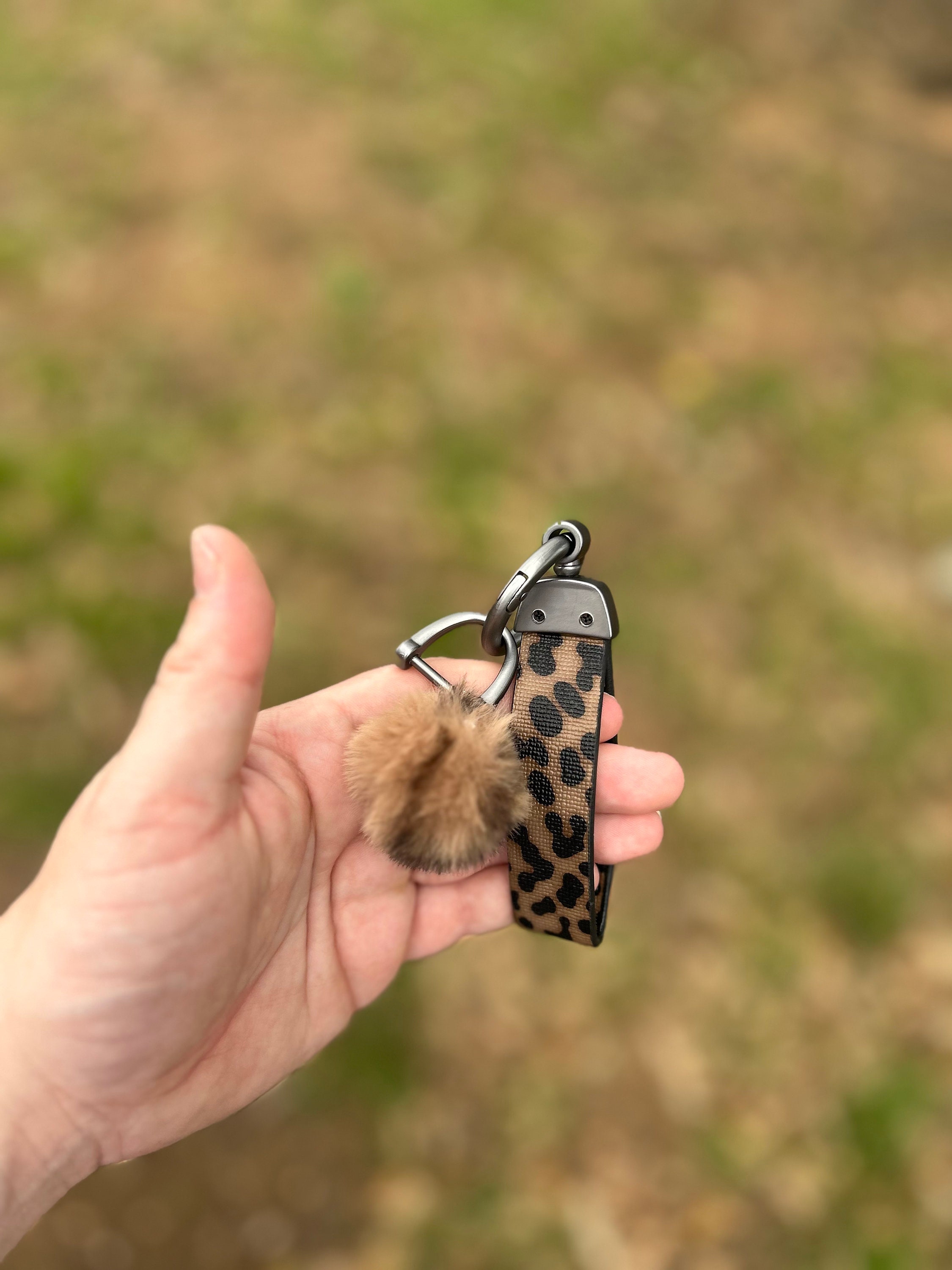 Cheetah Print Keychain, Plush Ball Keychain, Cute Keychain ,keychain ...
