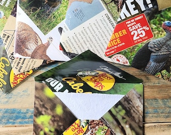 Upcycled Envelopes Set, Handmade Recycled Paper, Rustic Junk Journal Supplies