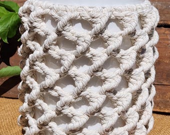 Upcycled Plastic Container with Macrame