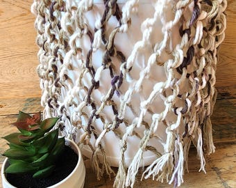 Upcycled Food Grade Plastic Container with Macrame