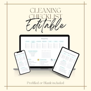 Editable Cleaning Schedule Canva Template, Minimalist Cleaning Planner ...