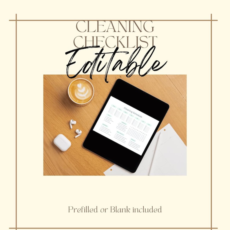 Editable Cleaning Schedule Canva Template, Minimalist Cleaning Planner ...