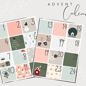 Advent Calendar Printable I Holiday Countdown Cards I 24 Days of togetherness I