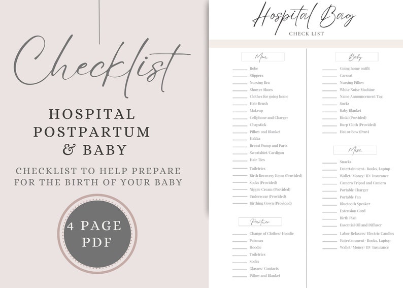 Postpartum Recovery Checklist Hospital - Il 794xN.4744385900 Azue