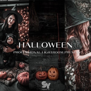 8 Halloween Lightroom Presets / Mobiel & Desktop / Instragram / Blogger / Fotografie / Vsco / Donkere tinten / Pompoen