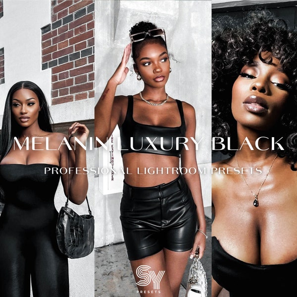 8 Melanin Luxury Black Lightroom Presets / Mobile & Desktop / Instragram / Blogger / Photography / Vsco / Dark Tones / Black Women