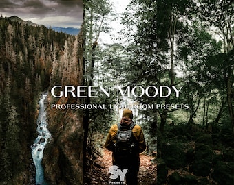 15 groene Moody Lightroom-presets / mobiel en desktop / Instragram / Blogger / donkergroen / tropisch / Vsco / donkere tinten / natuur / bos