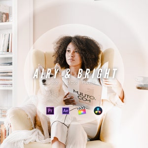 19 Airy Bright LUTs Color Grading, Mobile & Desktop, Video Presets, Premiere Pro, Lumafusion, Final Cut Pro, Cube, Video Editing Luts