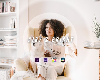 19 Airy Bright LUTs Color Grading, Mobile & Desktop, Video Presets, Premiere Pro, Lumafusion, Final Cut Pro, Cube, Video Editing Luts