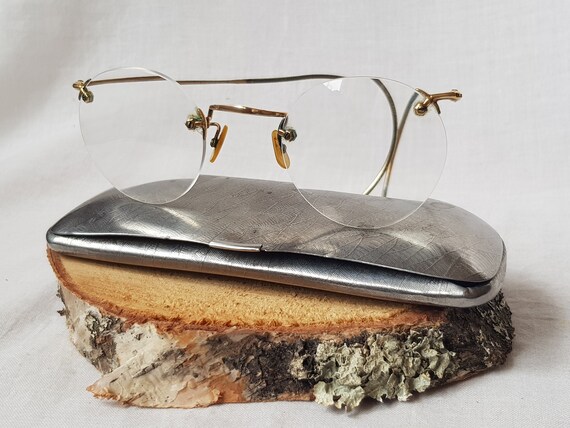 Antique eyeglasses Hansa, gilded frame. Retro gla… - image 1