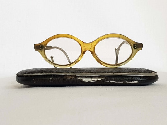 Vintage small size eyeglasses, retro style. Old c… - image 2