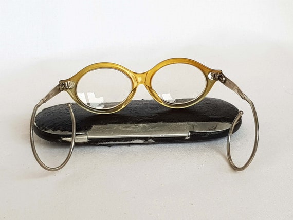 Vintage small size eyeglasses, retro style. Old c… - image 4