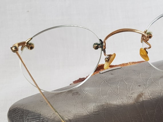 Antique eyeglasses Hansa, gilded frame. Retro gla… - image 4