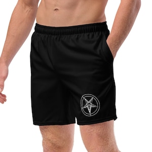Satanic Men&#39;s Swim Trunks | Sigil of Baphomet Bathing Suit