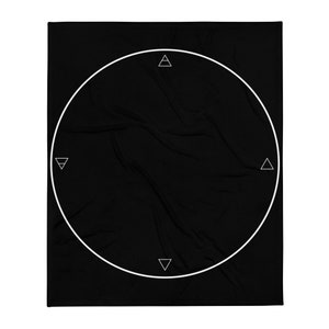 Magick Circle Throw Blanket | White Ritual Circle with Elements