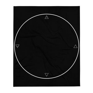 Magick Circle Throw Blanket | White Ritual Circle with Elements