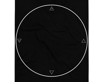 Magick Circle Throw Blanket | White Ritual Circle with Elements