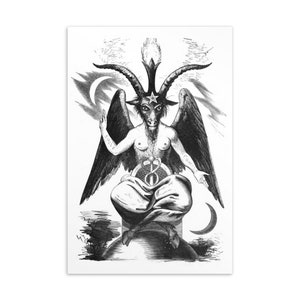 Baphomet Altar Art / Postal Blanca