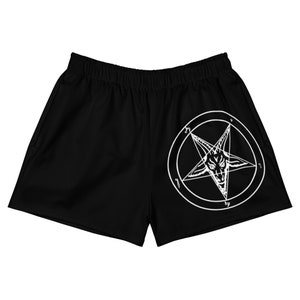 Satanic Women&#39;s Athletic Short Shorts | Sigil of Baphomet Boxing Shorts