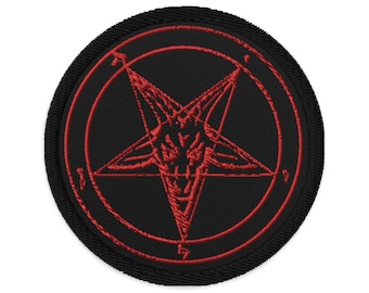 Siegel von Baphomet gestickter Aufnäher | Rot